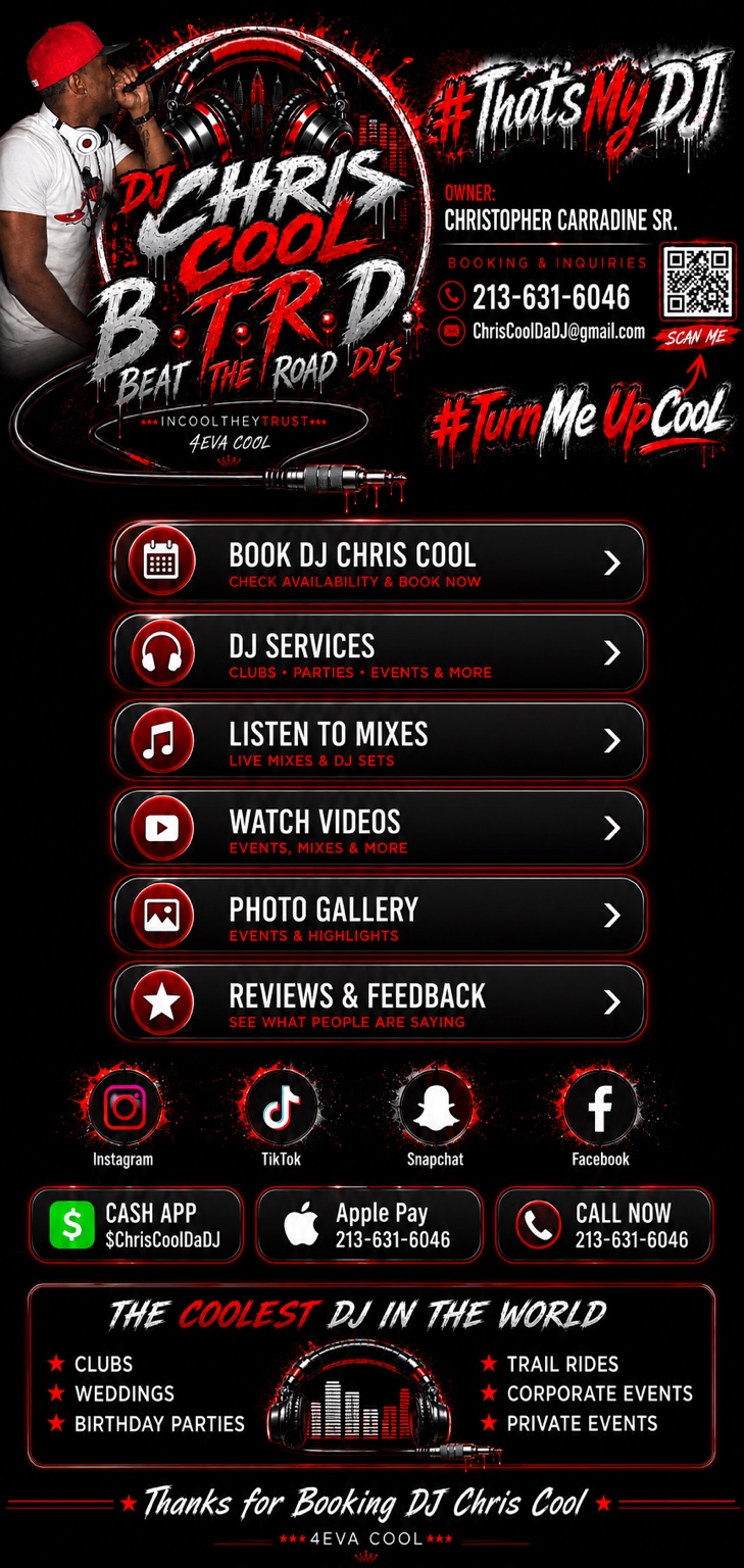 DJ Chris Cool official LinkTree